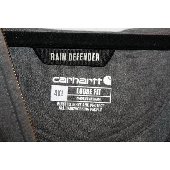 Carhartt Men's Rain Defender Heavyweight Hooded Full Zip Sweatshirt 4XL NWT GRAY - Picture 4 of 7